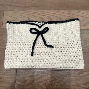 Black and white Handmade crochet tube top!